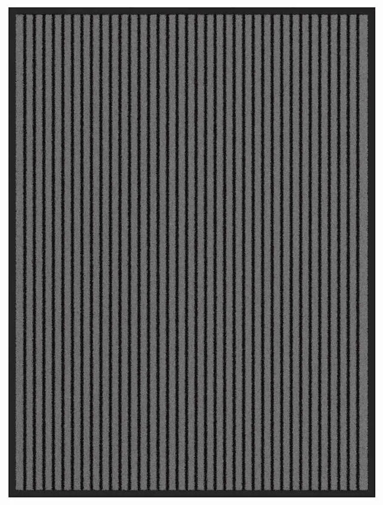 vidaXL Χαλάκι Εξώπορτας Μαύρο και Γκρι 80 x 120 cm Πολυπροπυλένιο, PVC