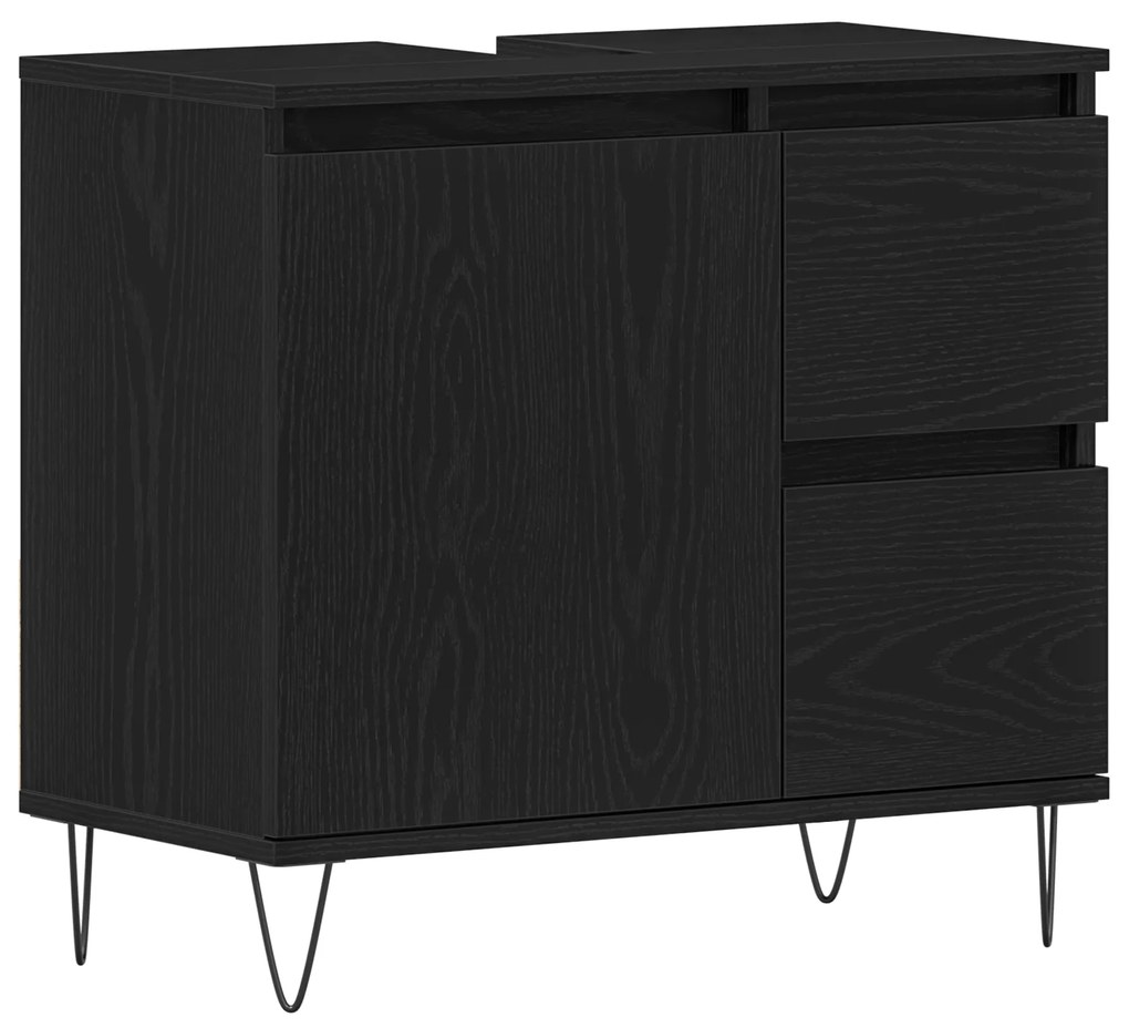 vidaXL Ντουλάπι Χωρις Νιπτήρα Μαύρη Δρυς 65x33x60 εκ Επεξεργασμένο Ξύλο