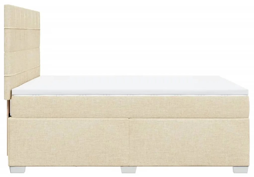 ΚΡΕΒΑΤΙ BOXSPRING ΜΕ ΣΤΡΩΜΑ ΚΡΕΜ 140X190 ΕΚ. ΥΦΑΣΜΑΤΙΝΟ 3290488