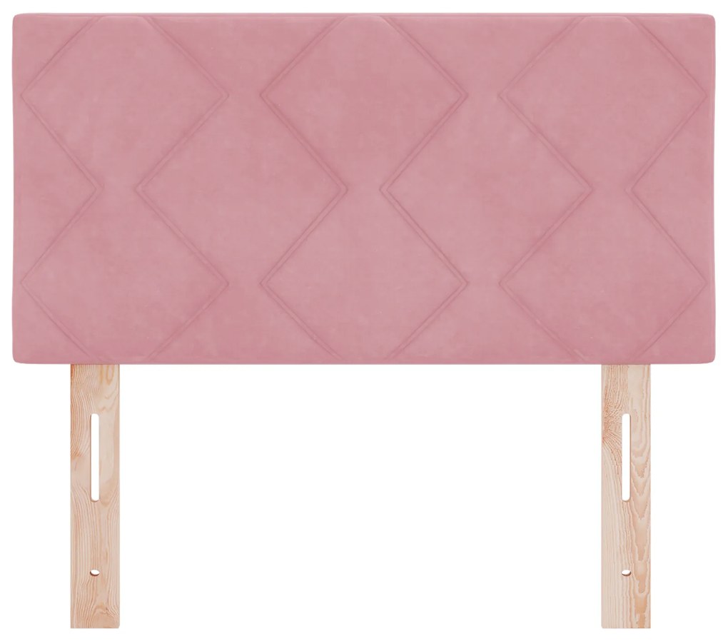 vidaXL LED Κεφαλάρι με φώτα λωρίδας LED Geometric Ροζ 80 cm Βελούδο