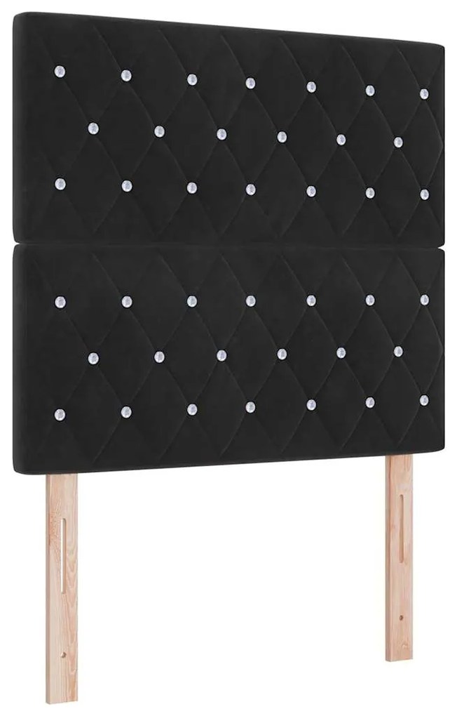 vidaXL Κρεβάτι με ελατήρια με στρώμα Μαύρο 120 x 190 cm Βελούδο