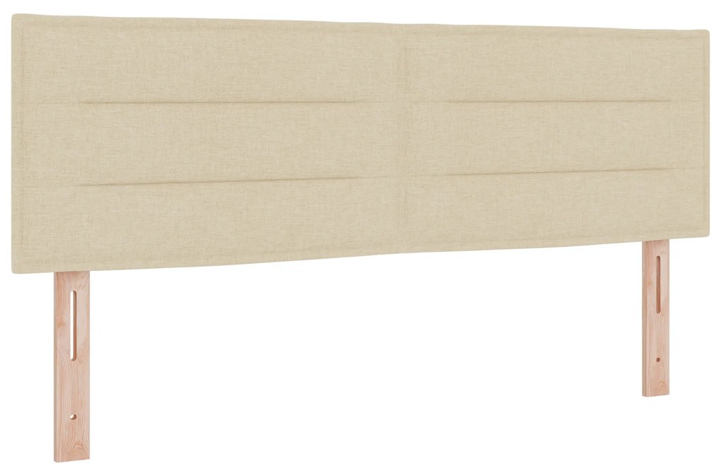 vidaXL Κρεβάτι Box Spring με στρώμα - Κρέμα - 140 x 200 εκ - Ύφασμα