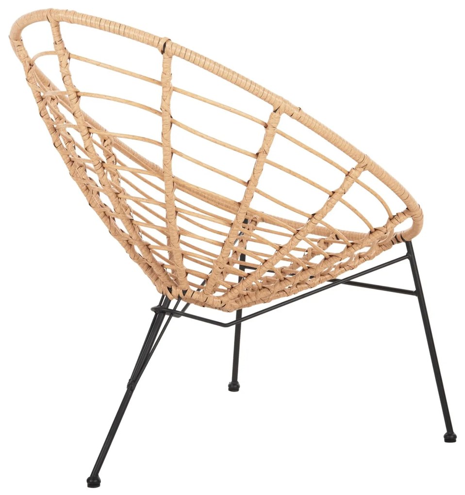 ΠΟΛΥΘΡΟΝΑ ΤΥΠΟΥ ΦΩΛΙΑ ΜΕΤΑΛΛΙΚΗ ALLEGRA  ΜΕ WICKER ΜΠΕΖ 73x78x88Υεκ.