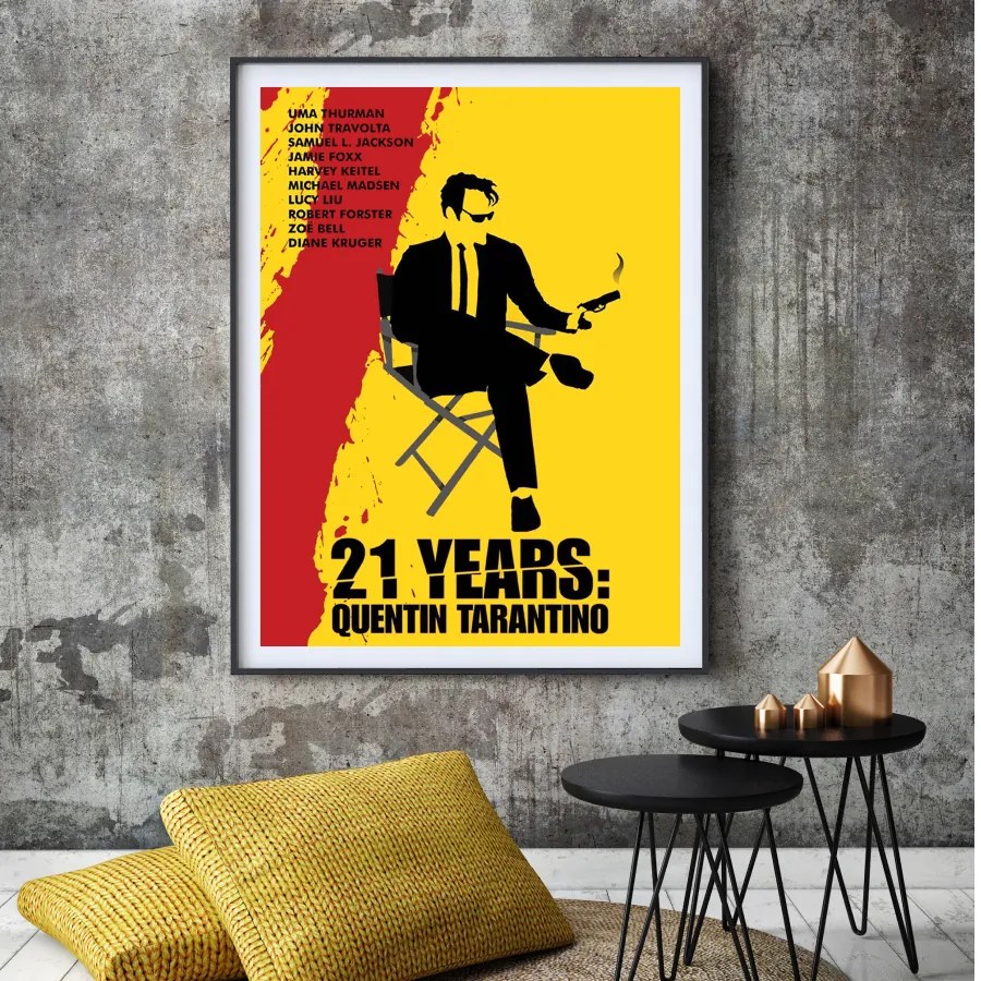 Πόστερ &amp; Κάδρο Quentin Tarantino MV156 30x40cm Μαύρο Ξύλινο Κάδρο (με πόστερ)