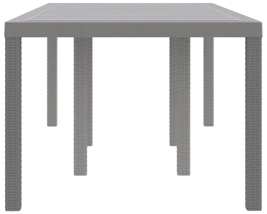 vidaXL Τραπέζι Κήπου Ανοιχτό γκρι 200 x 100 x 73 εκ. συνθετικό ρατάν