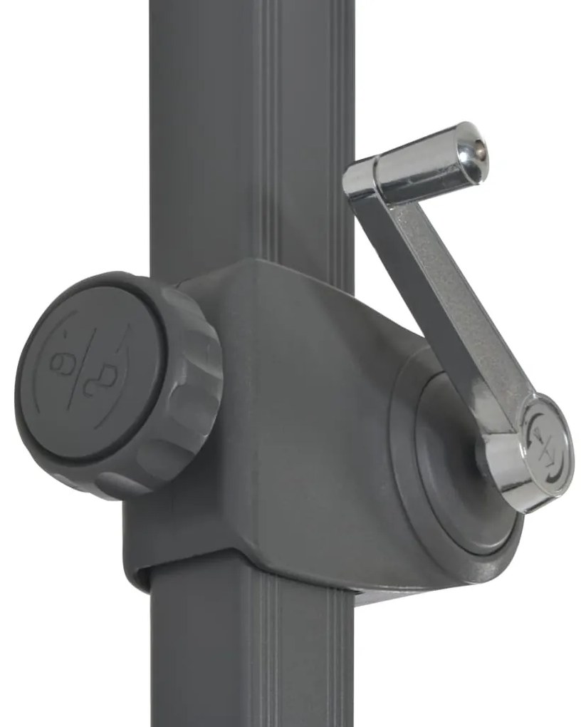 vidaXL Ομπρέλα Κήπου Κρεμαστή Πρόβ. Ανθρακί 300 εκ Ιστό Αλουμινίου