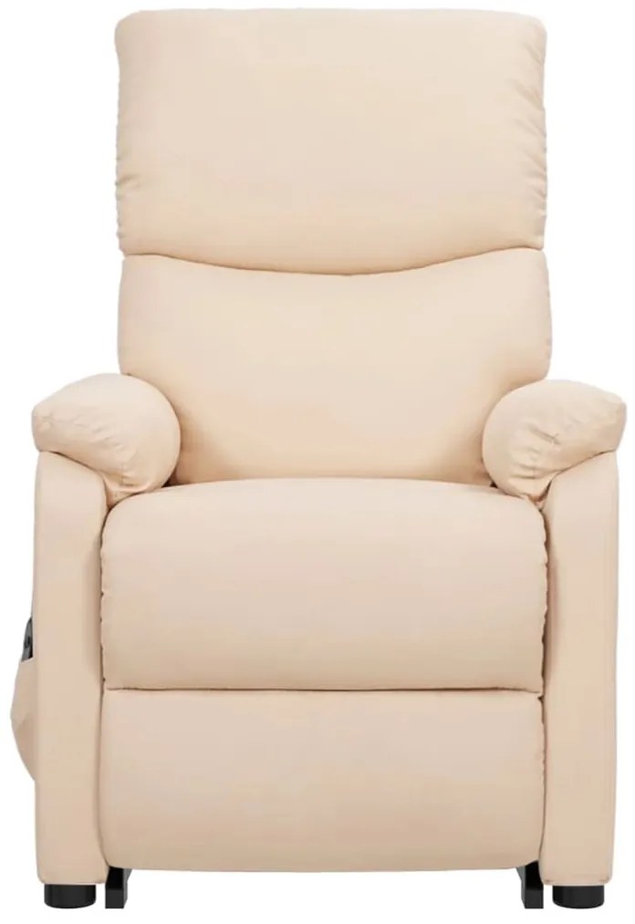 vidaXL Πολυθρόνα με Ανύψωση Κρεμ Υφασμάτινη