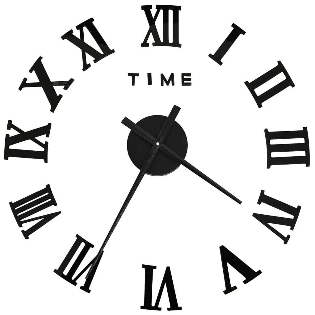 Ρολόι Τοίχου Τρισδιάστατο Μοντέρνο Μαύρο 100 εκ. XXL - Μαύρο