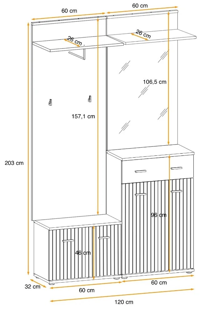 Swap XIX Σύνθεση Καφέ δρυς 280x180x40