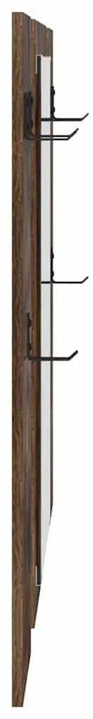 vidaXL Τοίχου Κρεμάστρα Επιτοίχιο Καπνιστό Δρύς 96 x 1,5 x 90 εκ