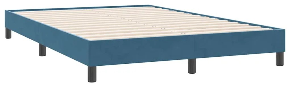 BOX SPRING ΚΡΕΒΑΤΙ ΜΕ ΣΤΡΩΜΑ ΣΚΟΥΡΟ ΜΠΛΕ 140X220 CM ΒΕΛΟΥΔΙΝΟ 3317905