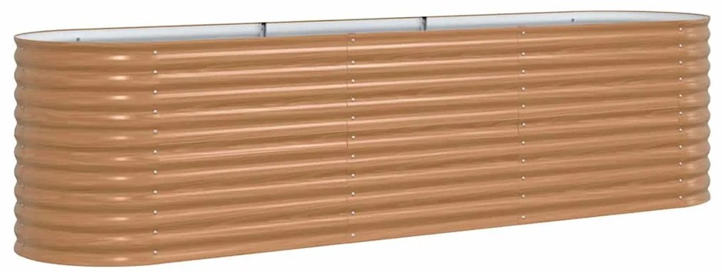 vidaXL Υψωμένο Κρεβάτι Κήπου Καφέ με Ξύλινη Όψη 320x80x81 εκ. Χάλυβας