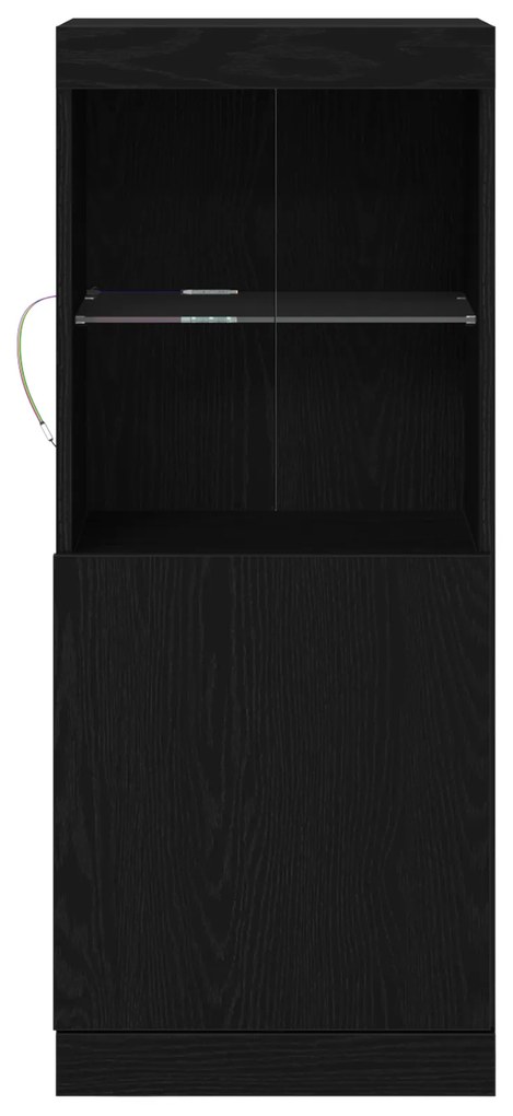 vidaXL Μπουφές με LED Φώτα Μαύρος Δρυς 41x37x100 εκ.