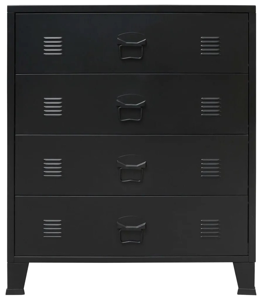 vidaXL Συρταριέρα με Βιομηχανικό Στιλ Μαύρη 78 x 40 x 93 εκ. Μεταλλική