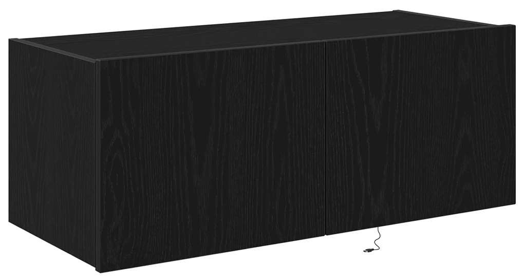 vidaXL Κάβας τηλεόρασης με LED φώτα Μαύρη Δρυς 80x35x31 εκ.