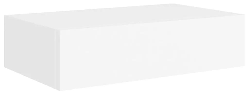 vidaXL Ράφι Επιτοίχιο με Συρτάρι Λευκό 40 x 23,5 x 10 εκ. από MDF