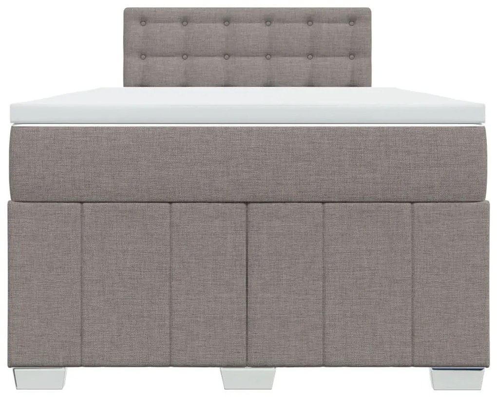 Κρεβάτι Boxspring με Στρώμα Taupe 120x200 εκ. Υφασμάτινο - Μπεζ-Γκρι