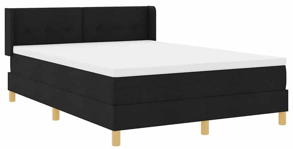 vidaXL Κρεβάτι με ελατήρια με στρώμα Μαύρο 160 x 200 cm Ταπετσαρία