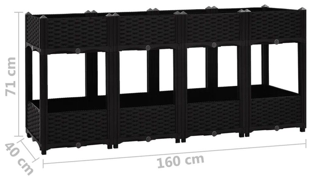 vidaXL Ζαρντινιέρα 160 x 40 x 71 εκ. από Πολυπροπυλένιο