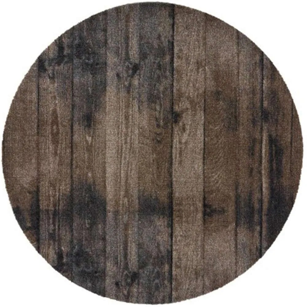 Χαλάκι Κουζίνας Universal 700 Wood Φ100cm Brown Sdim 100X100cm Round Polyamide