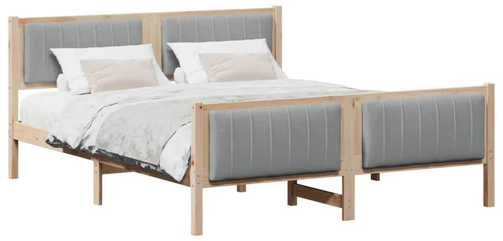 vidaXL Σκελετός Κρεβατιού Καφέ και ανοιχτό γκρι 150 x 200 cm