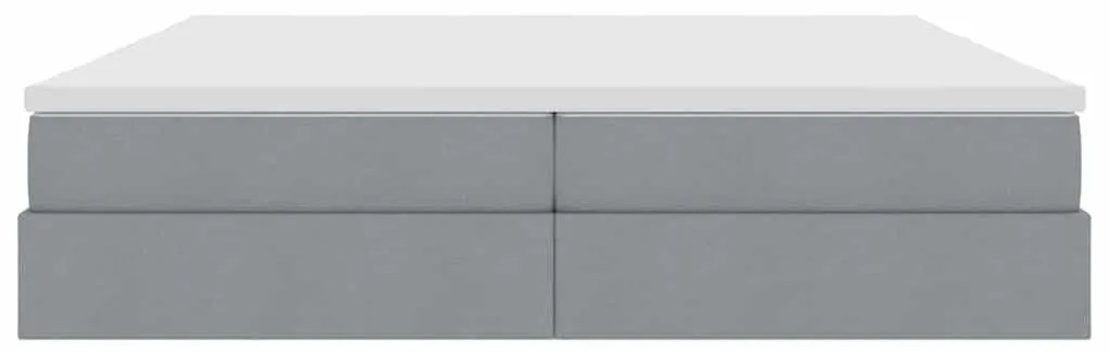 vidaXL Κρεβάτι με αποθηκευτικό χώρο και στρώμα με στρώμα Ανοιχτό γκρι