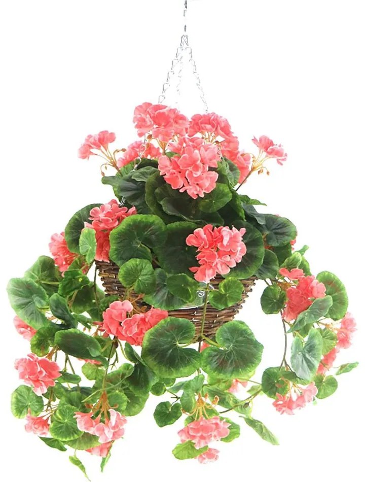 Τεχνητό Κρεμαστό Φυτό Γεράνι 5981-7 70cm Pink Supergreens Πολυαιθυλένιο