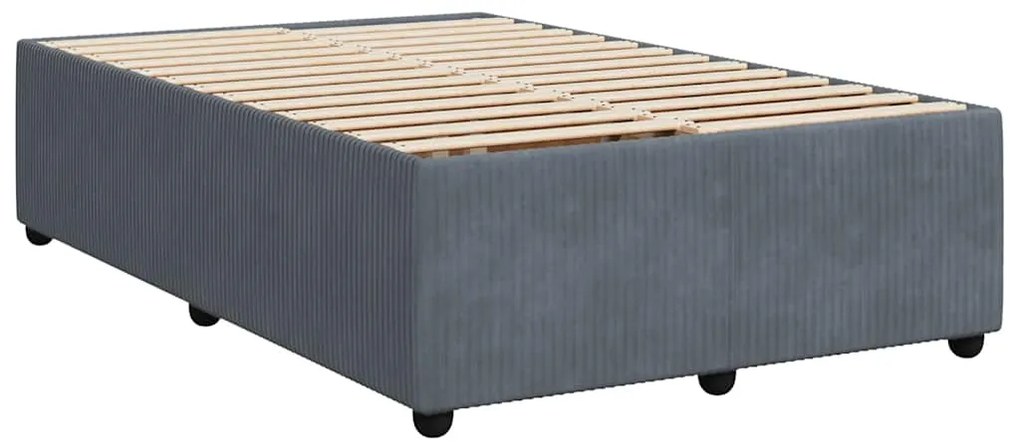 vidaXL Κρεβάτι Boxspring με Στρώμα Σκούρο Γκρι 120x190 εκ. Βελούδινο