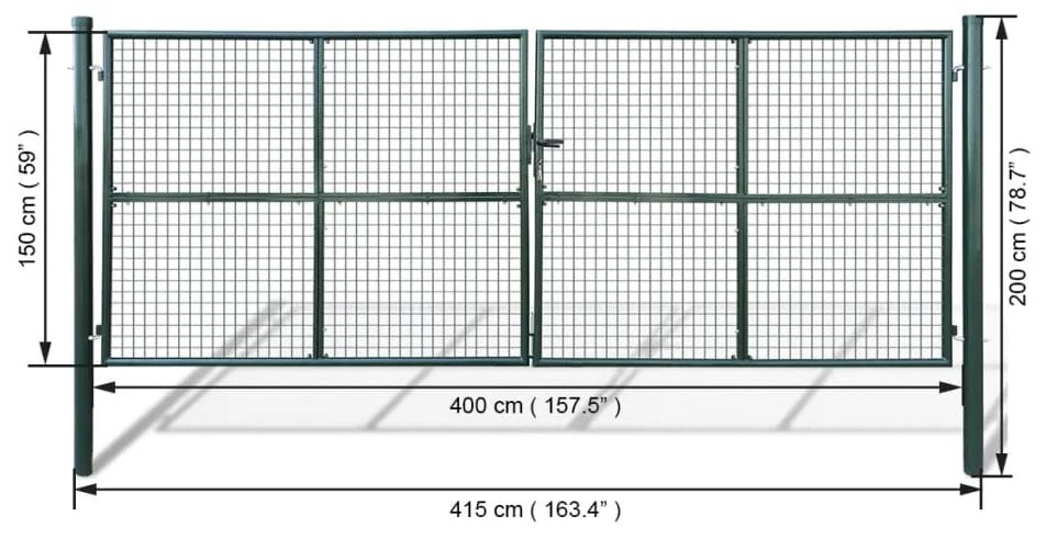 vidaXL Καγκελόπορτα 415 x 200 εκ. / 400 x 150 εκ.