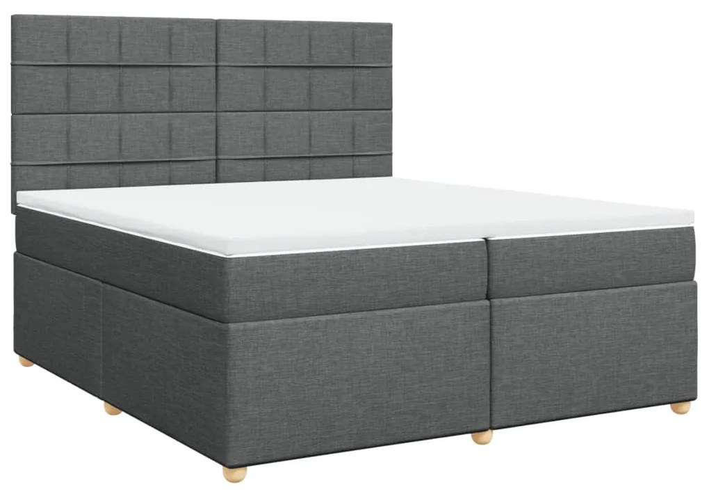 ΚΡΕΒΑΤΙ BOXSPRING ΜΕ ΣΤΡΩΜΑ ΣΚΟΥΡΟ ΓΚΡΙ 200X200 ΕΚ. ΥΦΑΣΜΑΤΙΝΟ 3293688