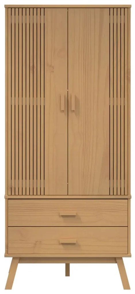 vidaXL Ντουλάπα OLDEN Καφέ 76,5 x 53 x 172 εκ. από Μασίφ Ξύλο Πεύκου