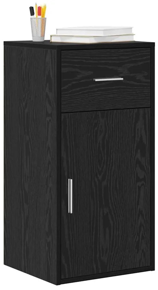 vidaXL Πλαϊνό γραφείο Μαύρη δρυς 38 x 34,5 x 75 εκ Επεξεργασμένο ξύλο