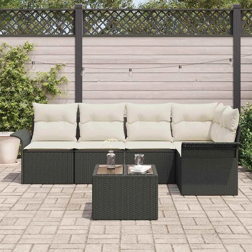 vidaXL Σετ Καναπέ Κήπου 6 pcs 242.5 x 132.5 x 85 εκ. Πολυ ράταν