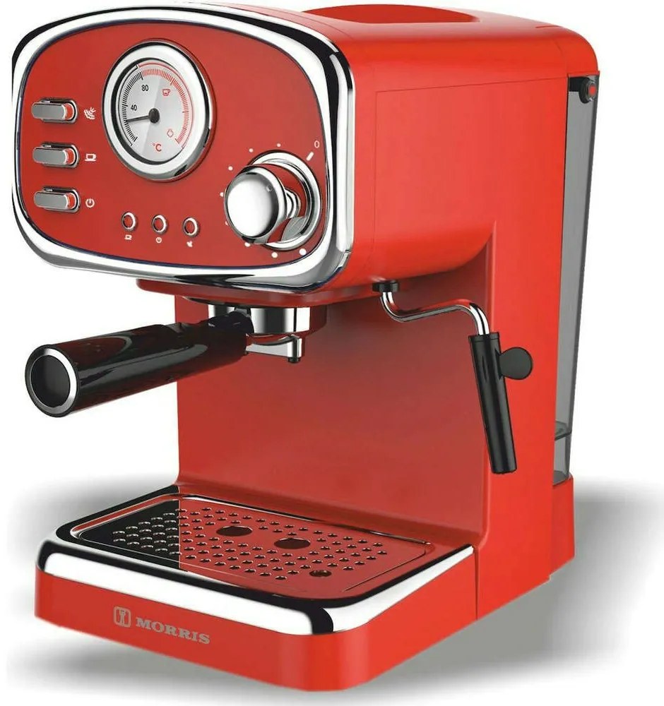 Καφετιέρα Espresso Retro R20808EMR 20x28x30cm 1,25lt 1100W 20Bar Red Morris