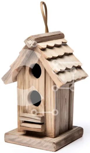 Intra Συλλεκτικό Ξύλινο Παζλ Plywood  4mm - Καλαίσθητο Ξύλινο Πουλιόσπιτο με Παράθυρα και Πέρκα Σε Ξύλινο Κουτί - Διαστάσεις Puzzle: 10x10 cm – 25 κομμάτια