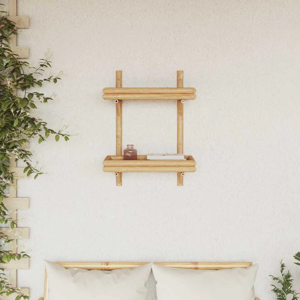 vidaXL Επιτοίχιο Ράφι με ράφι Επιτοίχιο Καφέ 45 x 26 x 60 εκ. Μπαμπού