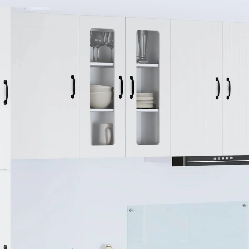 vidaXL Κρεμαστό ντουλάπι κουζίνας με ράφι Λευκό 60 x 31 x 80 εκ.