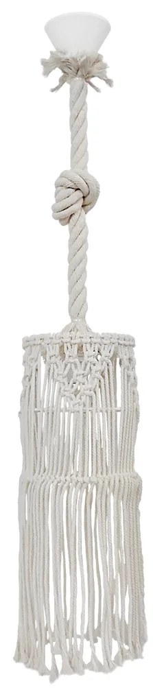 Φωτιστικό Οροφής Μονόφωτο Heronia Macrame 01 Handmade 31-1059 Rope/White