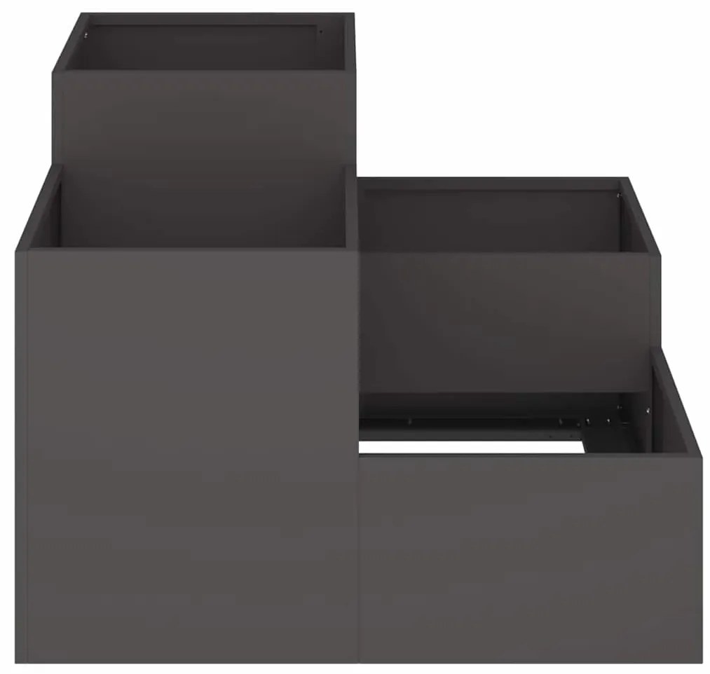 vidaXL Κηπουρικός Γλάστρα 80x80x60 εκ Μαύρο Ατσάλι