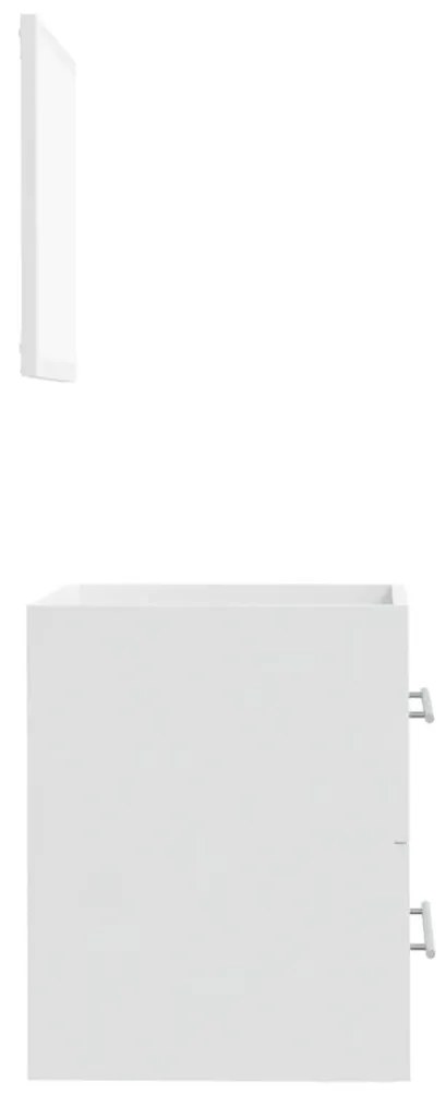 Ντουλάπι Μπάνιου με Καθρέφτη Γυαλιστερό Λευκό 41x38,5x48 εκ. - Λευκό