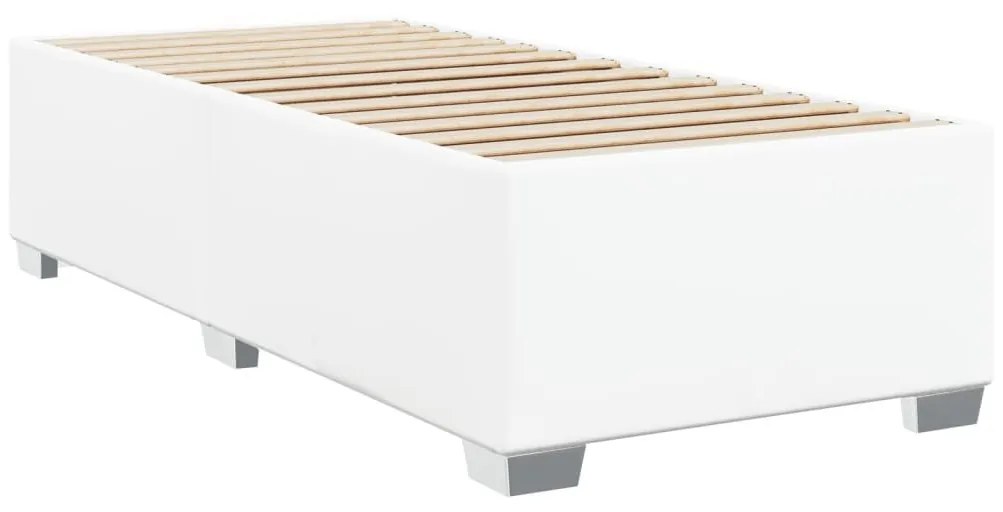 Κρεβάτι Boxspring με Στρώμα Λευκό 80 x 200 εκ. Συνθετικό Δέρμα - Λευκό