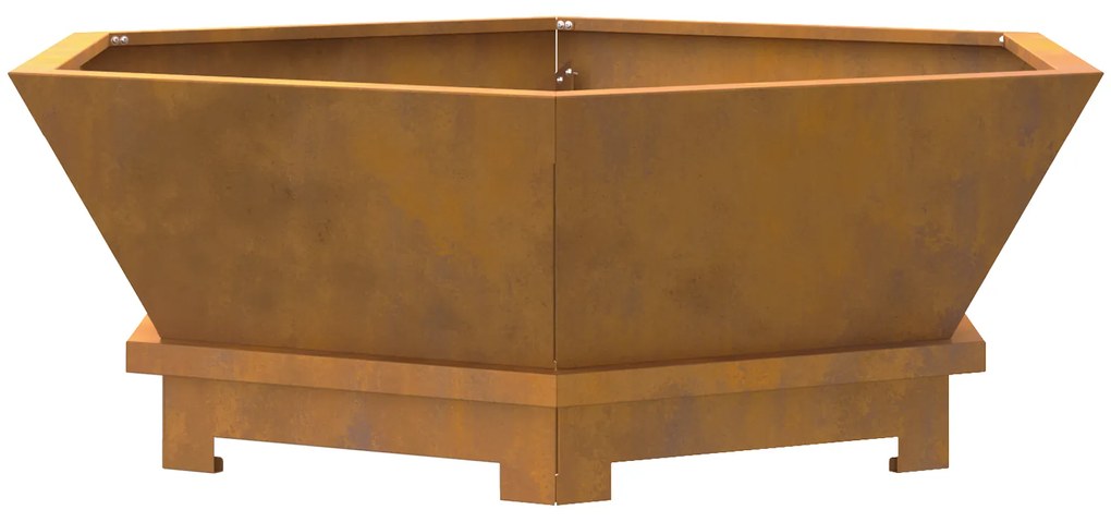 vidaXL Εστία Φωτιάς Εξαγωνική 75x75x28 εκ. Ανοξείδωτο Χάλυβα