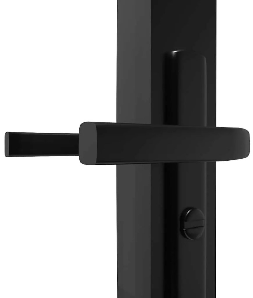 vidaXL Πόρτα Εσωτερική Μαύρη 93 x 201,5 εκ. από Γυαλί ESG / Αλουμίνιο