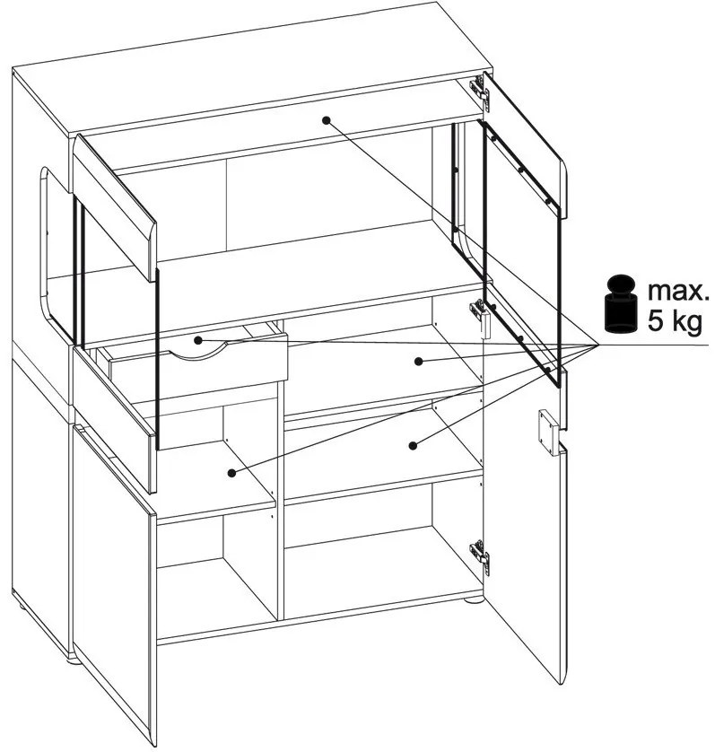 Βιτρίνα χαμηλή Lugano plus