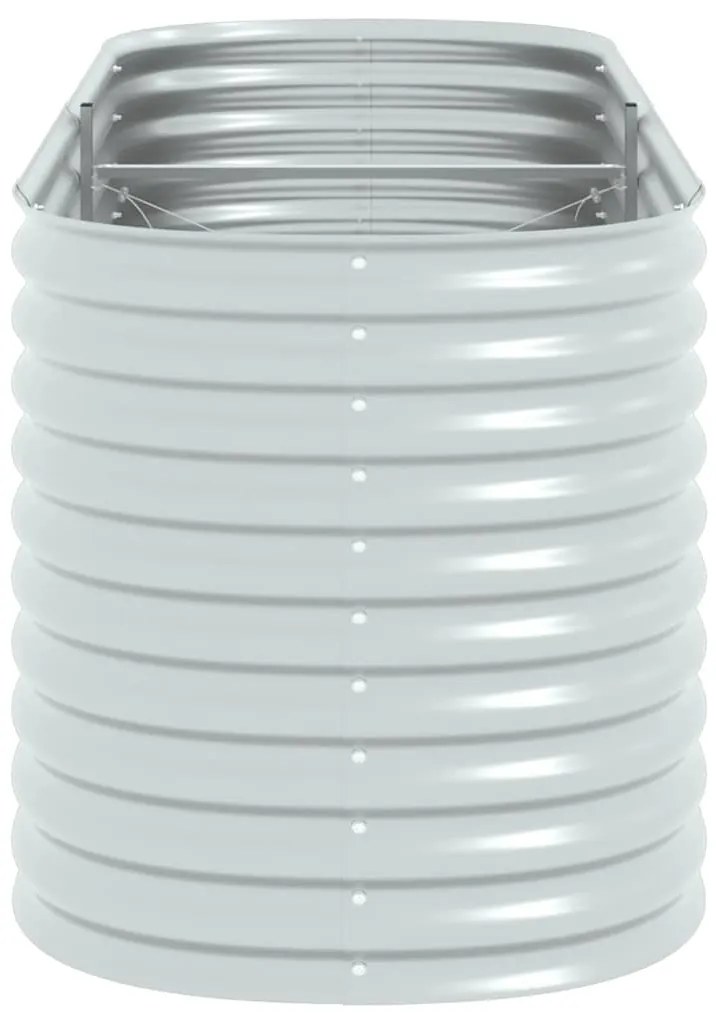 vidaXL Ζαρντινιέρα Υπερυψωμένη Ασημί 240x80x81 εκ. Γαλβανισμ. Χάλυβας