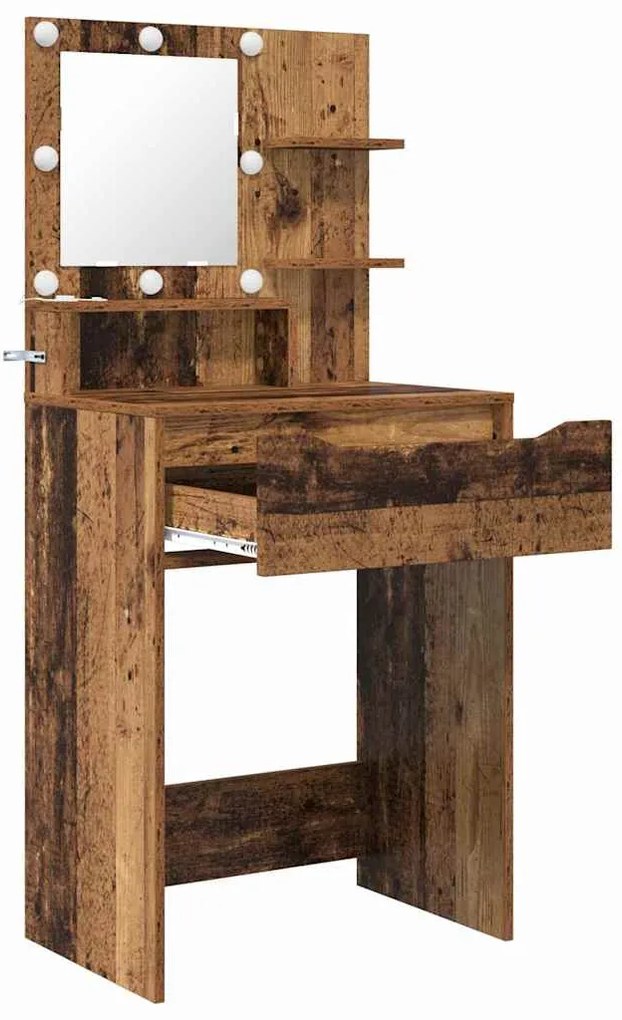 vidaXL Τραπέζια Ντυσίματος Κρεβατοκάμαρας με συρτάρι Παλιό Ξύλο
