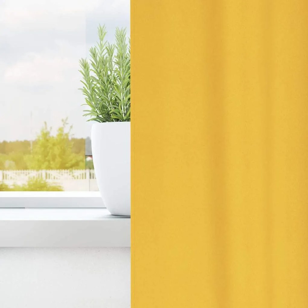 vidaXL Κουρτίνες 2 pcs κίτρινο μουσταρδί 245x140εκ. Πολυεστέρας
