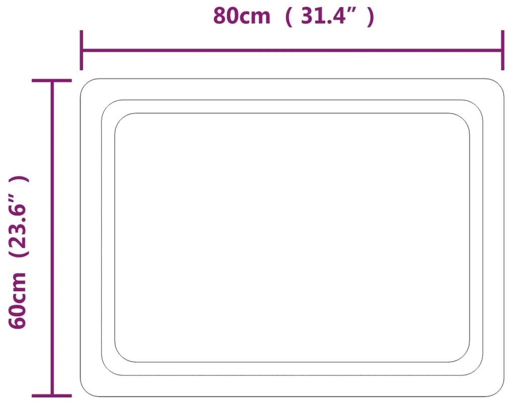 vidaXL Καθρέφτης Μπάνιου με LED 60x80 εκ.