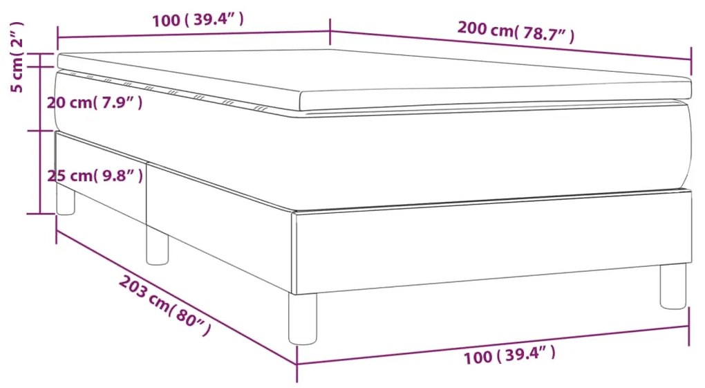 ΚΡΕΒΑΤΙ BOXSPRING ΜΕ ΣΤΡΩΜΑ ΑΝΟΙΧΤΟ ΓΚΡΙ 100X200 ΕΚ. ΒΕΛΟΥΔΙΝΟ 3144315