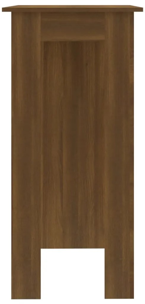 Τραπέζι Κονσόλα με Ράφι Καφέ Δρυς 102x50x103,5εκ. Επεξεργ. Ξύλο 812965